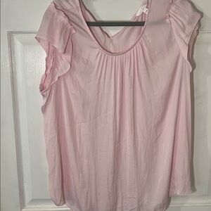 LC Lauren Conrad Light Pink Pleated Blouse